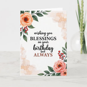 Cartão de Aniversário com Bênção Floral