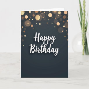 Cartão de Aniversário com Bokeh Elegante