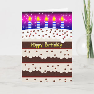 Cartão De Aniversário Com Bolo De Aniversário De C