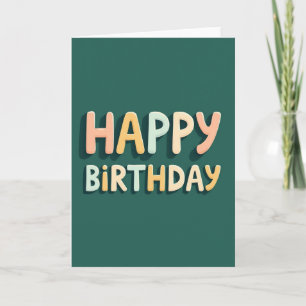 Cartão de Aniversário com Bolo de Pastel