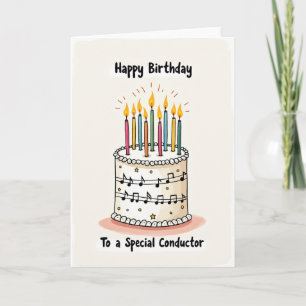 Cartão de Aniversário com Bolo Musical