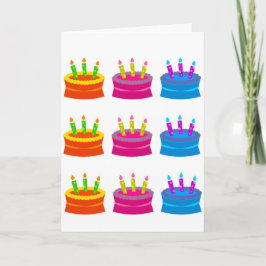 Cartão de aniversário com bolos