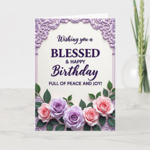 Cartão de Aniversário com Borda de Lavanda Abencoa