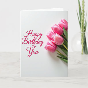 Cartão de Aniversário com Botões de Fuchsia