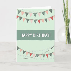 Cartão de Aniversário com Bunting Festivo Silencia