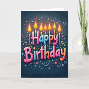 Cartão de aniversário com carta de doce