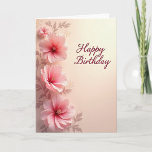 Cartão de Aniversário com Cascata Floral Serena