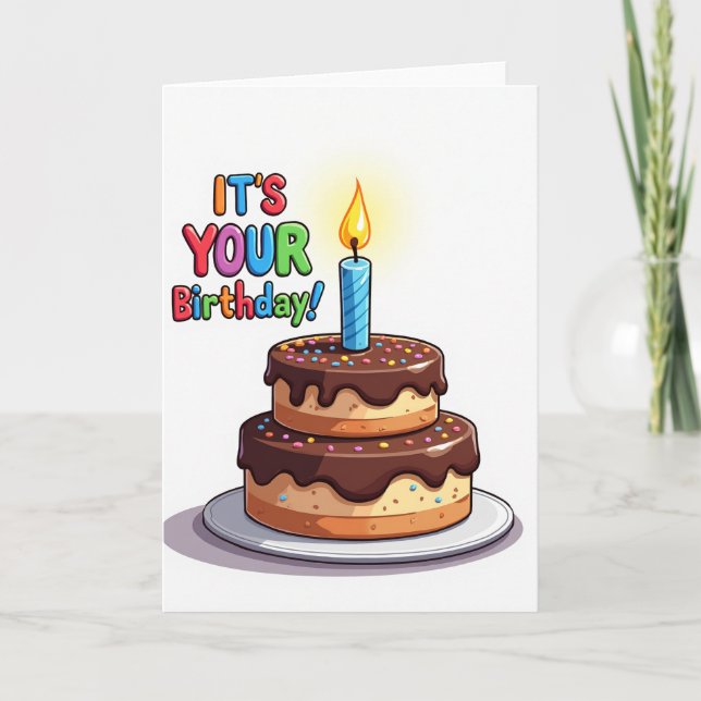 Cartão de Aniversário com Chocolate (Frente)