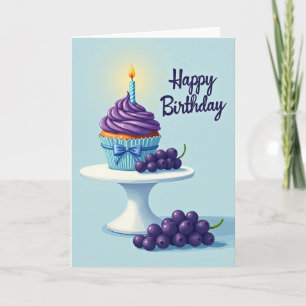 Cartão de Aniversário com Cobertura Violeta