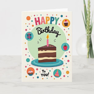 Cartão de Aniversário com Confeitos