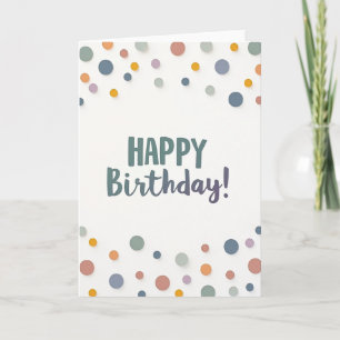 Cartão de Aniversário com Confetes Alegres