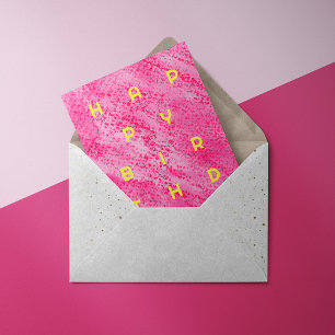 Cartão de Aniversário com Cores Aquáticas Negrito