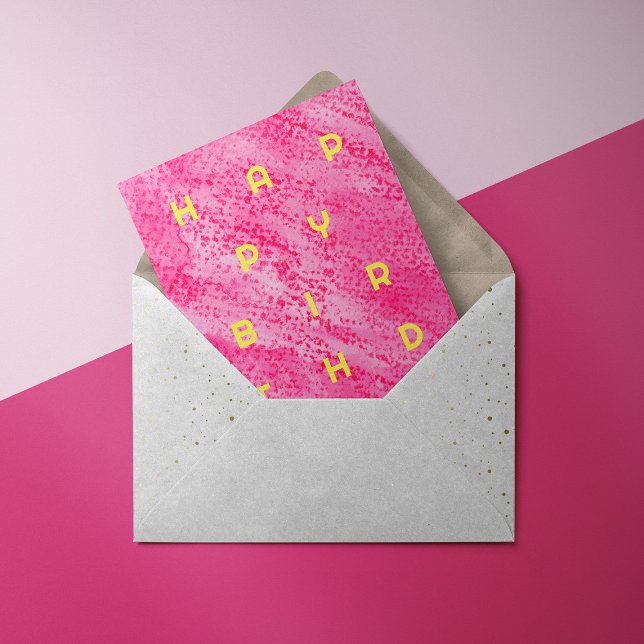 Cartão de Aniversário com Cores Aquáticas Negrito (Criador carregado)