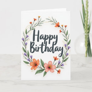 Cartão de Aniversário com Coroa de Artista