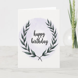 Cartão de Aniversário com Coroa de Lavanda