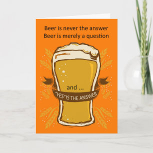 Cartão De Aniversário Com Cotação De Cerveja, Cerv