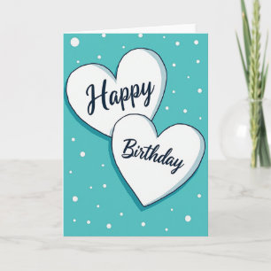 Cartão de Aniversário com Desenho de Coração Doce
