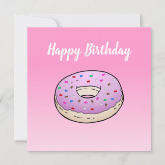 Cartão de aniversário com desenho de doughnut plan