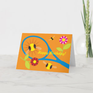 Cartão de aniversário com design bonito do têni