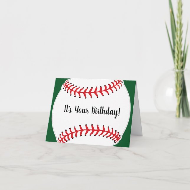 Cartão de Aniversário com Design de Beisebol (Frente)