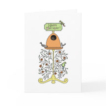Cartão de aniversário com design de comedouro de p