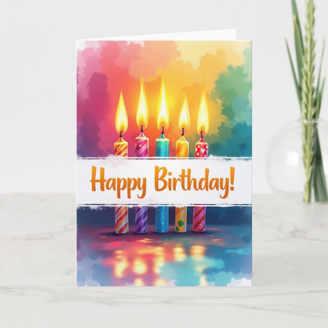 Cartão de Aniversário com Design de Redemoinho (Frente)