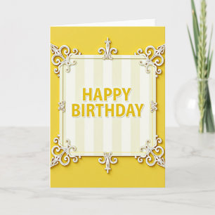 Cartão de Aniversário com Design Ornamentado