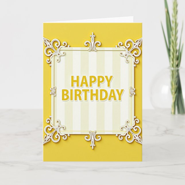 Cartão de Aniversário com Design Ornamentado (Frente)
