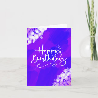 Cartão de Aniversário com Design Roxo Brilhante e