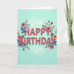 Cartão de Aniversário com Design Texturizado