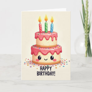 Cartão de Aniversário com Doces Empilhados