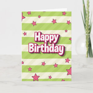 Cartão de Aniversário com Estampa Fuchsia