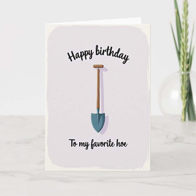 Cartão de Aniversário com Ferramenta de Jardim (Frente)
