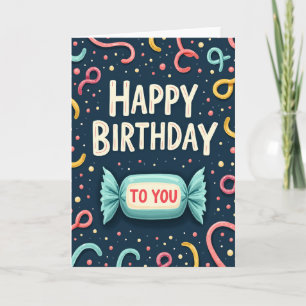 Cartão de Aniversário com Fita Pastel