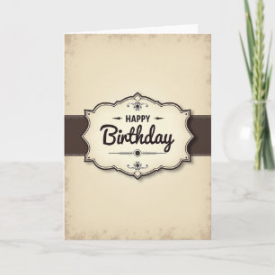 Cartão de Aniversário com Fita Vintage