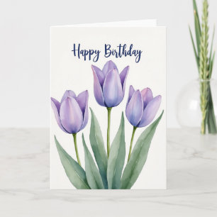 Cartão de Aniversário com Flor de Lilás