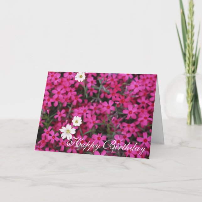 Cartão de Aniversário com Flores Cor-de-Rosa Bonit (Frente)