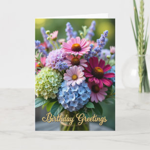 Cartão de Aniversário com Flores de Primavera Aleg
