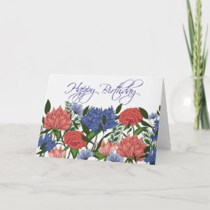 Cartão de Aniversário com Flores Indianas