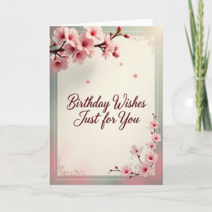 Cartão de Aniversário com Flores Suaves