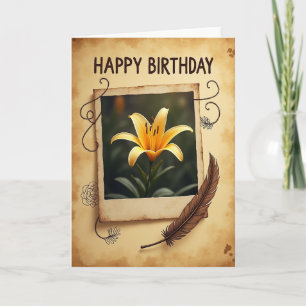 Cartão de Aniversário com Foto Antiga