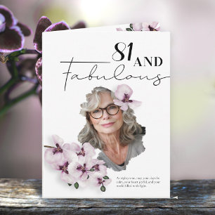 Cartão de aniversário com foto de orquídea fabulos