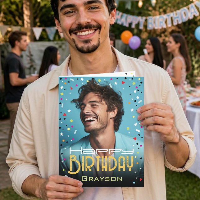 Cartão de Aniversário com Foto e Nome Personalizad (Criador carregado)