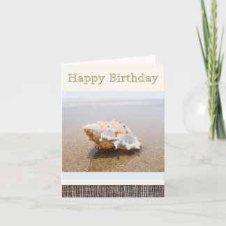 Cartão de Aniversário com Fotografia de Concha na