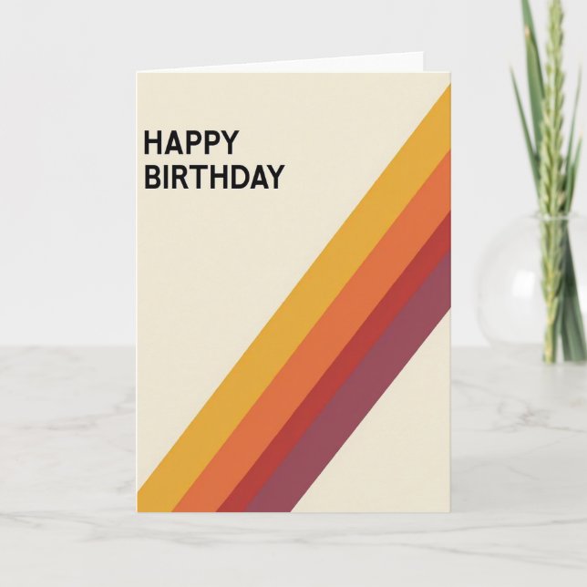 Cartão de Aniversário com Fundo Cremoso Alegre (Frente)