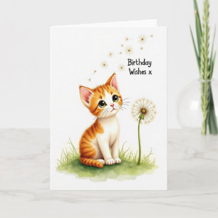 Cartão de Aniversário com Gato Caprichoso