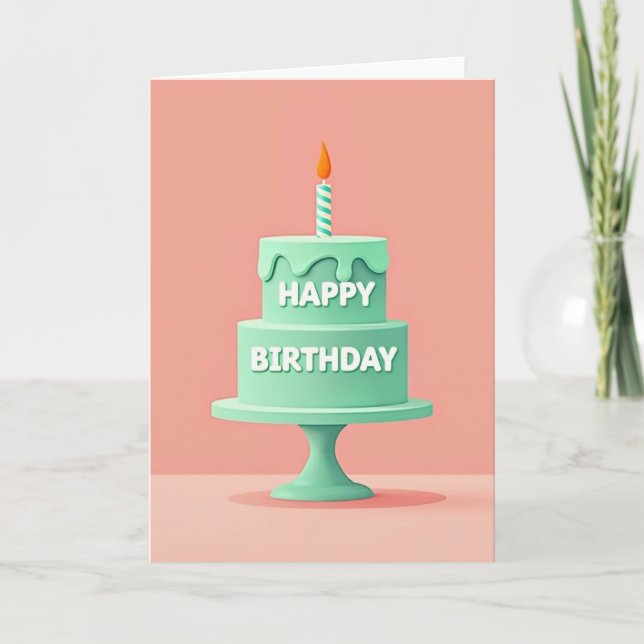 Cartão de Aniversário com Glacê Doce (Frente)