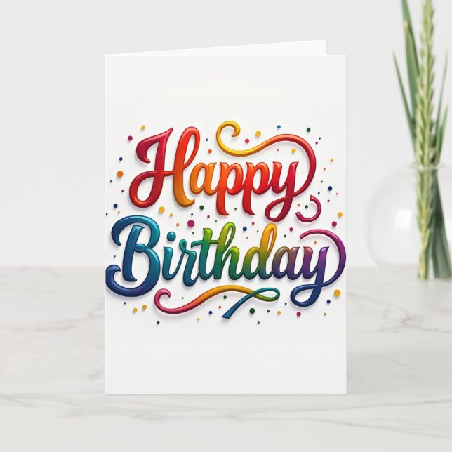 Cartão de Aniversário com Gradiente Jubiloso (Frente)