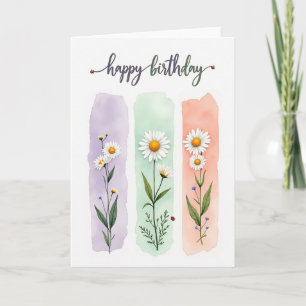 Cartão de Aniversário com Gradiente Pastel