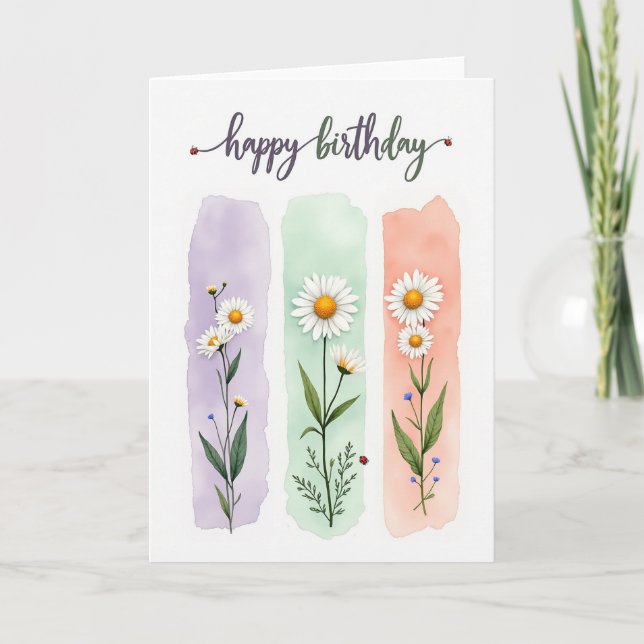 Cartão de Aniversário com Gradiente Pastel (Frente)